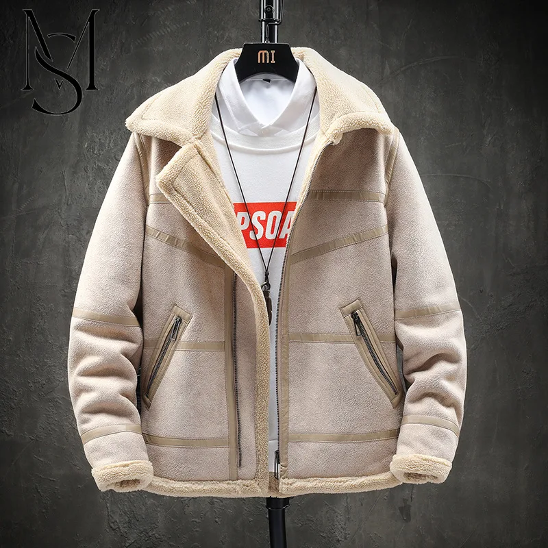 

Foreign trade men's casual fur plush thickened imitation lamb wool lapel jacket JK1411