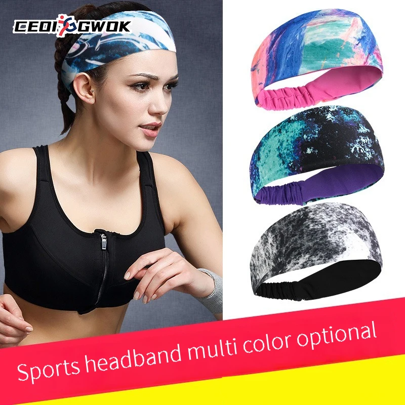 

CEOI GWOK Breathable Sweat-Wicking Lycra Headband Sports Fitness Running Basketball Headband Technology Extra Stretch Unisex