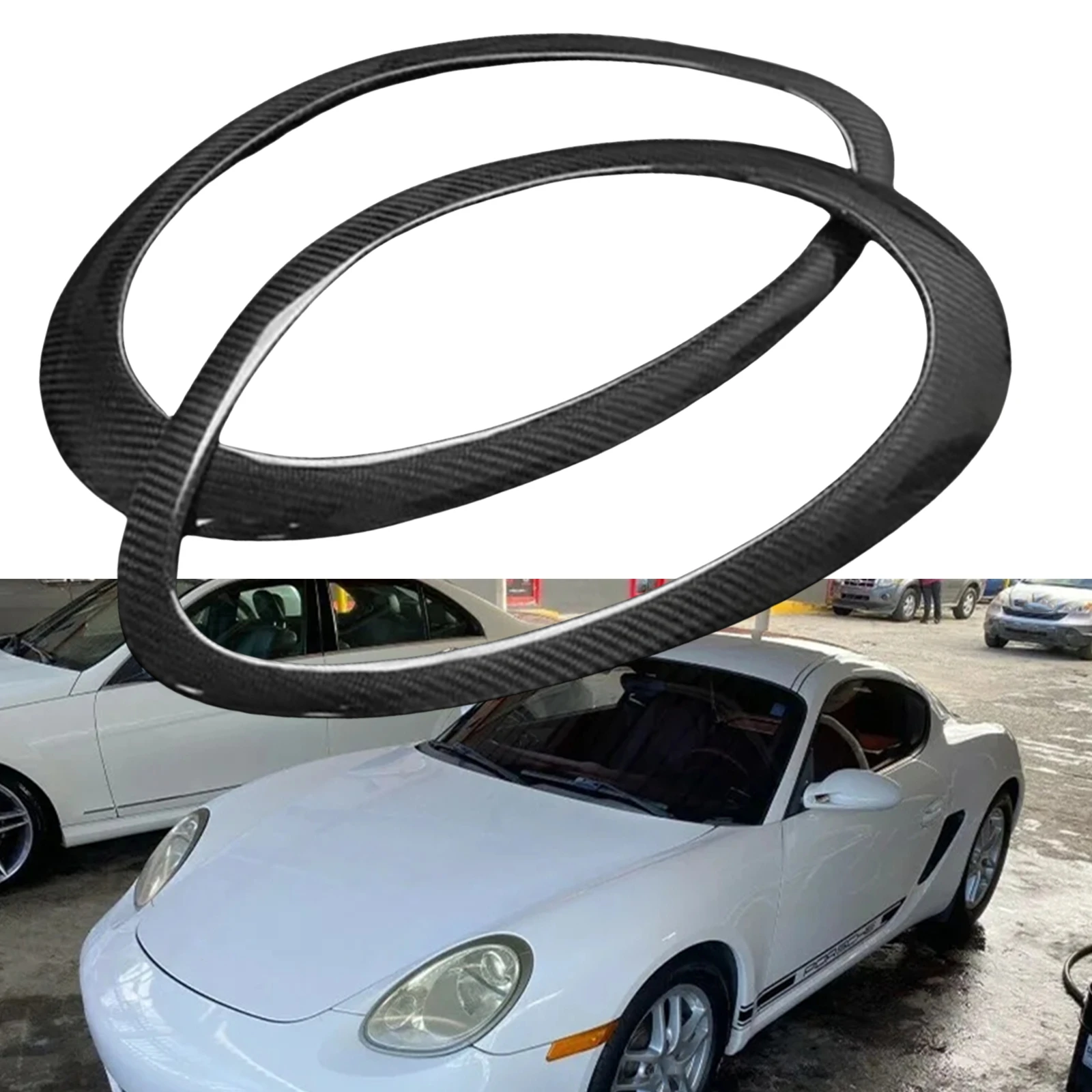 Налобный фонарь из углеродного волокна накладка на переднюю фару для Porsche 987 S Cayman