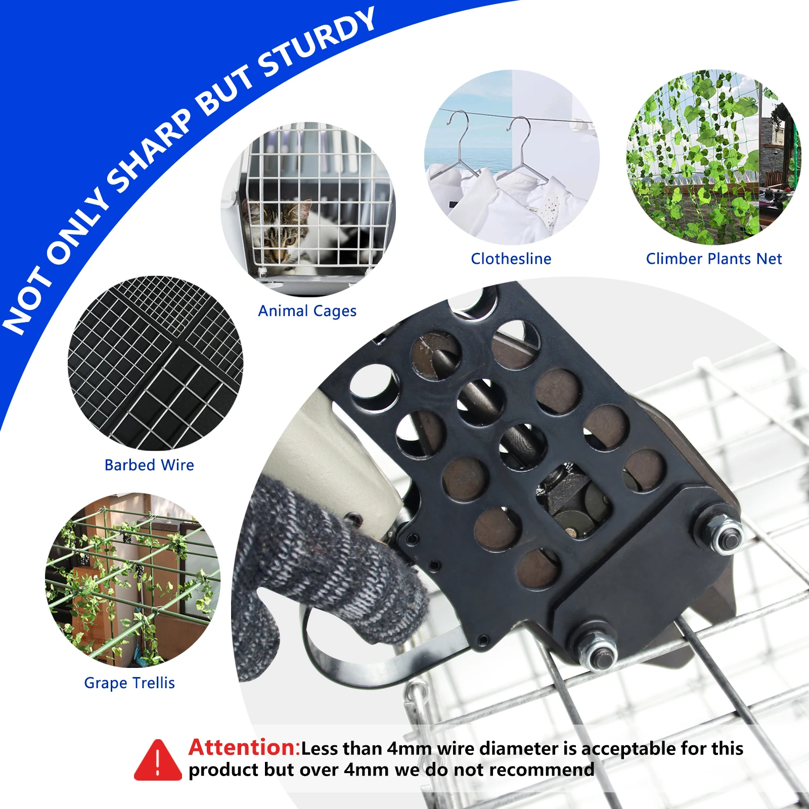 WOODPECKER CTQ4XD Пневматические кусачки для резки проволоки диаметром 3-4 мм ножницы с