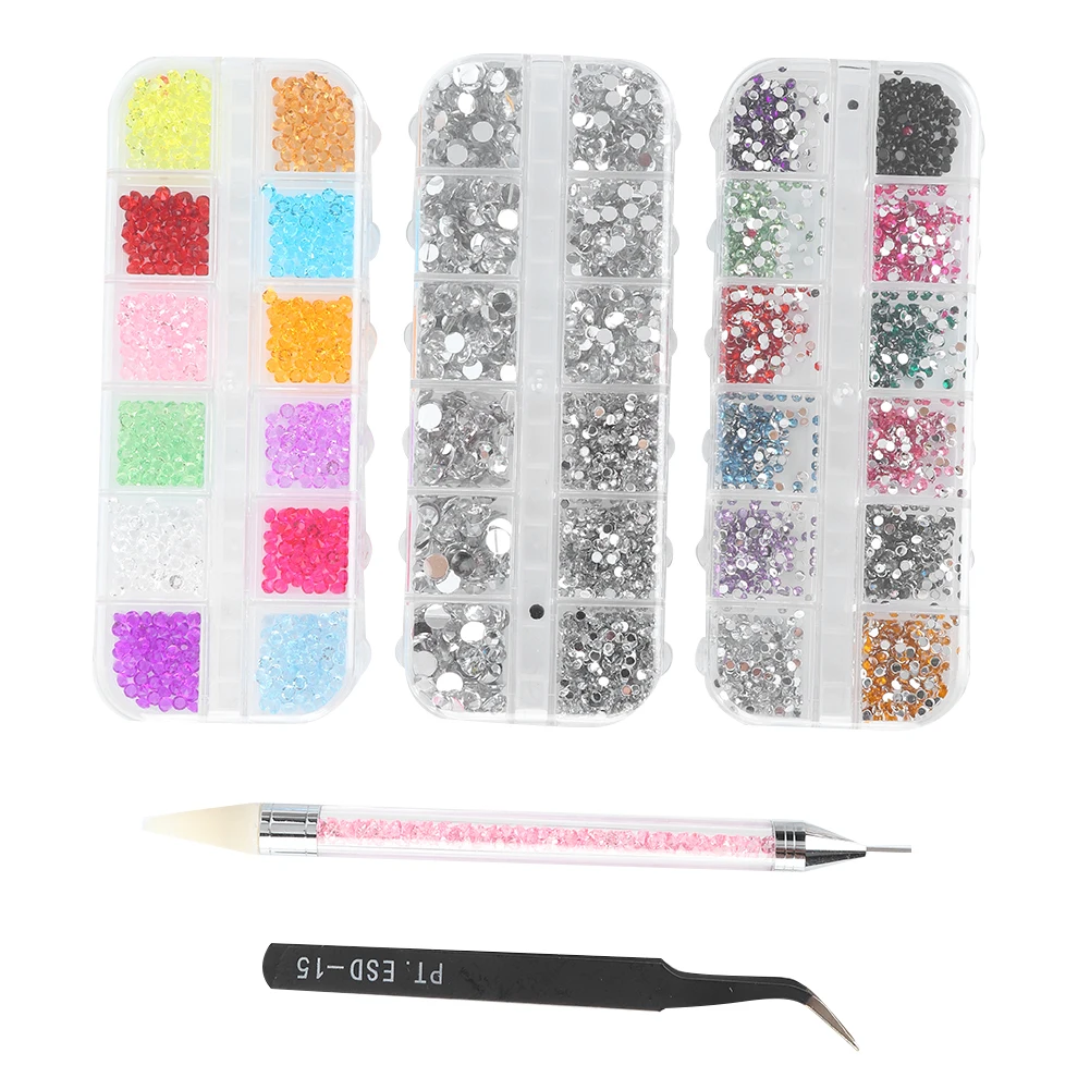 

Nail Art DIY Manicure Tool Flat Pointed Base Mini Beads Decoration Set(5Pcs )