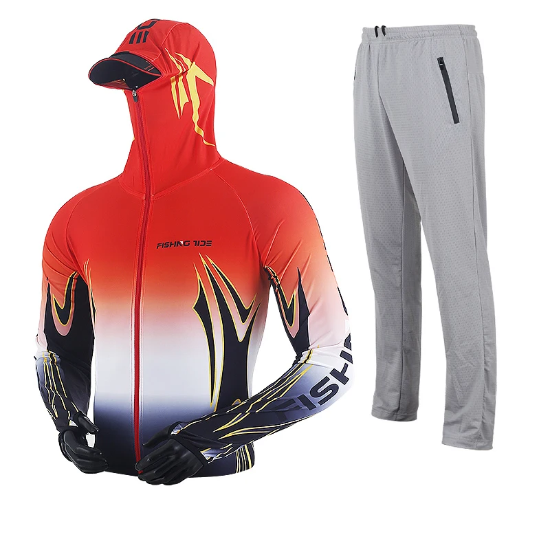 Летняя шелковая одежда для рыбалки Мужская Уличная дышащая куртка Sun UPF50 + с