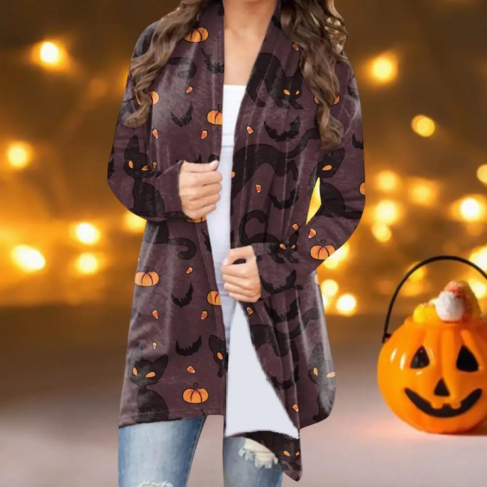 

Halloween Lady Jacket Breathable Soft Wear-resistant Pumpkin Halloween Women Coat Halloween Women Coat Lady Winter Coat