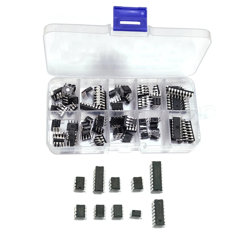 

85PCS 10 Kinds Integrated Circuit Chip Kit DIP In-Line For Single Precision Timers