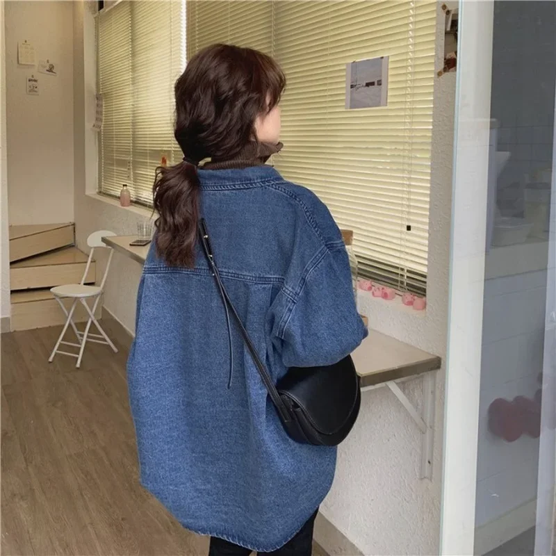 Куртки женские S-3XL джинсовые винтажные свободные студенческие верхняя одежда