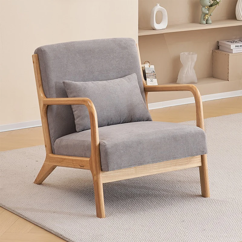 

Nordic Living Room Chairs Lounges Wooden Relax Design Living Room Armchair Individual Balcony Sillas Plegables Furniture MQ50KT