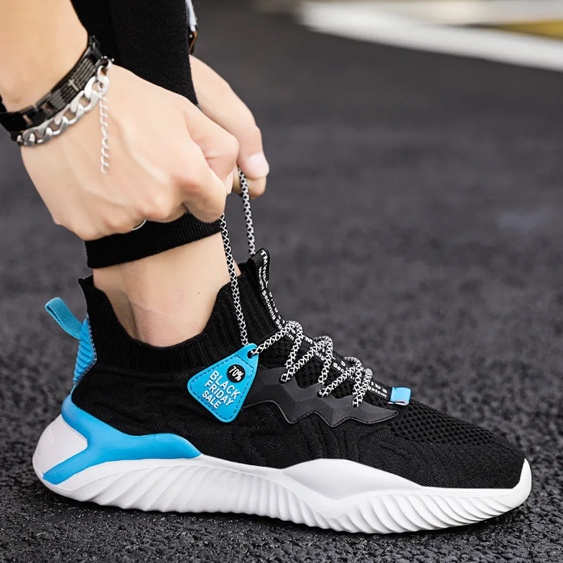 Summer Flying Woven Sneakers 2022 New Shoes Men's Casual Shoes Korean Version of the Trend Running Trendy Shoes Men's Shoes