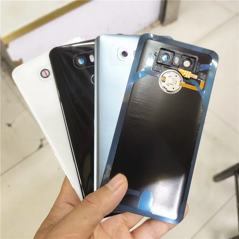 Стеклянная крышка аккумуляторного отсека для LG G6 G6+ LS993 US997 VS998 H870 H871 H872, задняя панель корпуса с рамкой для камеры и датчиком отпечатков пальцев (art.: 3920dbbfa9f6d) - 3920dbbfa9f6d