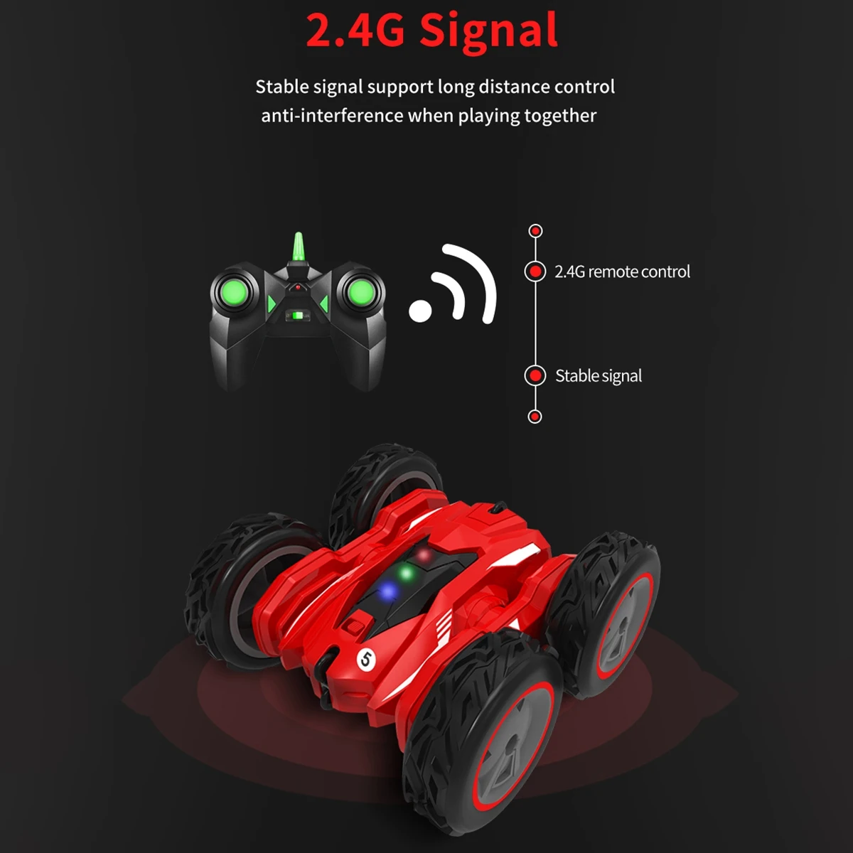2 4G RC трюковый автомобиль с дистанционным управлением вращающийся на 360 градусов