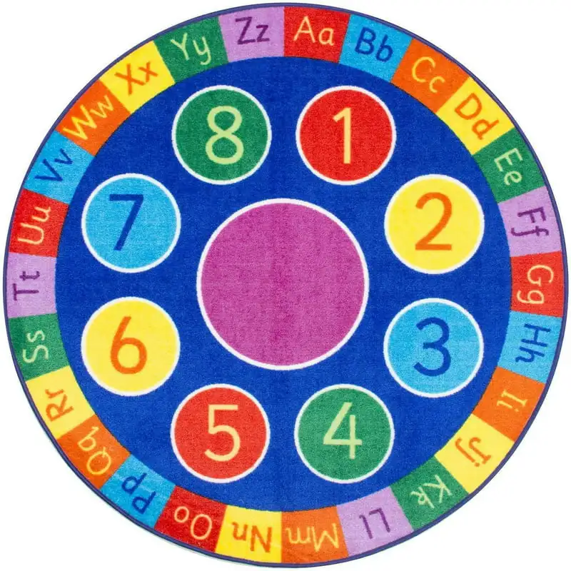 

Number Circles Area Rug, 5', Blue