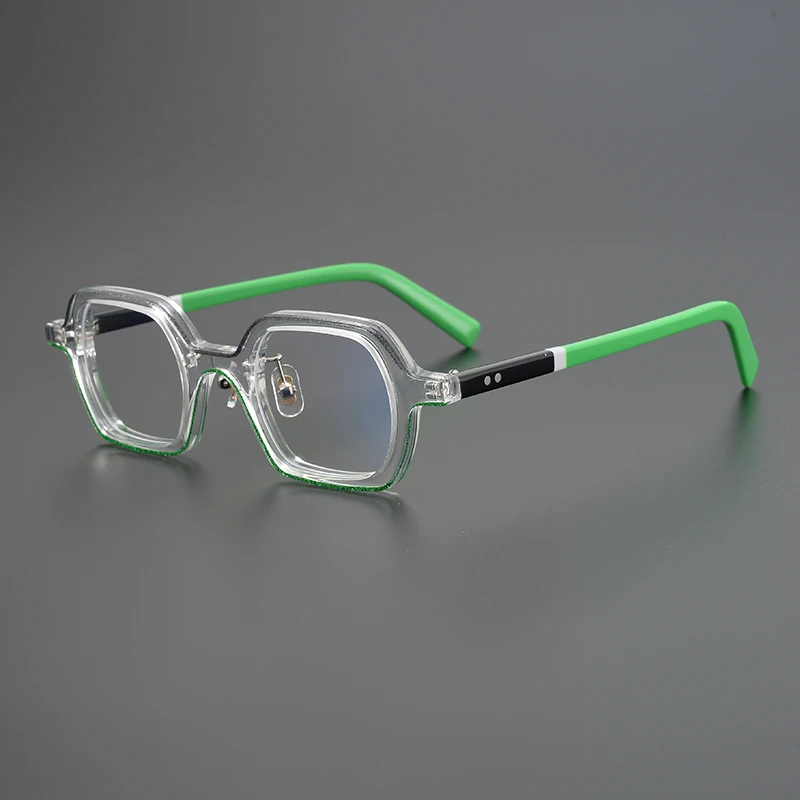 

Модные полигональные дизайнерские Брендовые очки ручной работы, оправа для очков для мужчин и женщин, ацетатные квадратные очки, оптические очки для коррекции миопии