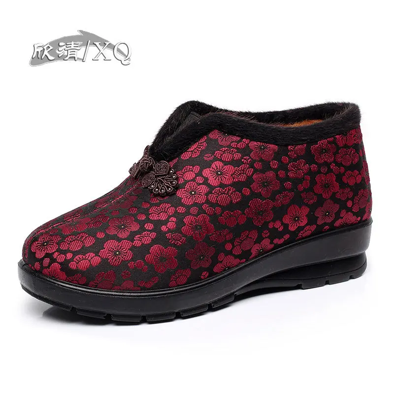 

XQ Winter Made In China Luxury Retro Thick Flat Light Soft Comfortable Non-slip Women Old Beijing Cloth Warm Cotton Shoes