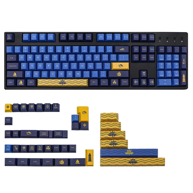 

Cherry PBT Keycaps Sublimation 143-Key for Mechanical Keyboard Navigation Theme L21B