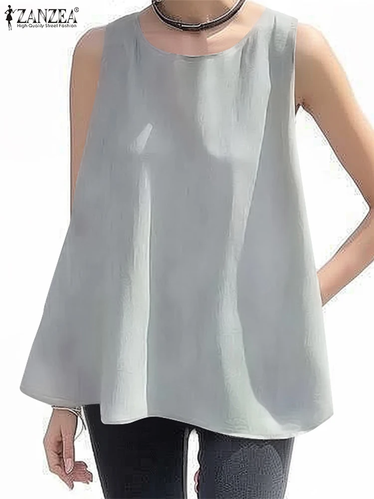 Лето 2024 жилет ZANZEA без рукавов праздничные свободные майки женские корейские