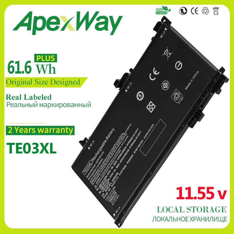 

Apexway TE03XL Laptop Battery For HP OMEN 15 TPN-Q173 HSTNN-UB7A AX017TX 15-bc011TX 15-bc012TX 15-bc013TX 15-bc014TX 15-bc015TX