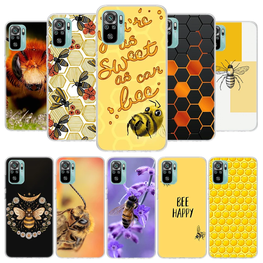 Golden Honeycomb Honey Bee Cover Phone Case for Xiaomi Redmi 10C 10A 10 9C 9A 9 9T 8 8A 7 7A 6 6A S2 K20 K30 K40 Pro Prime Coque