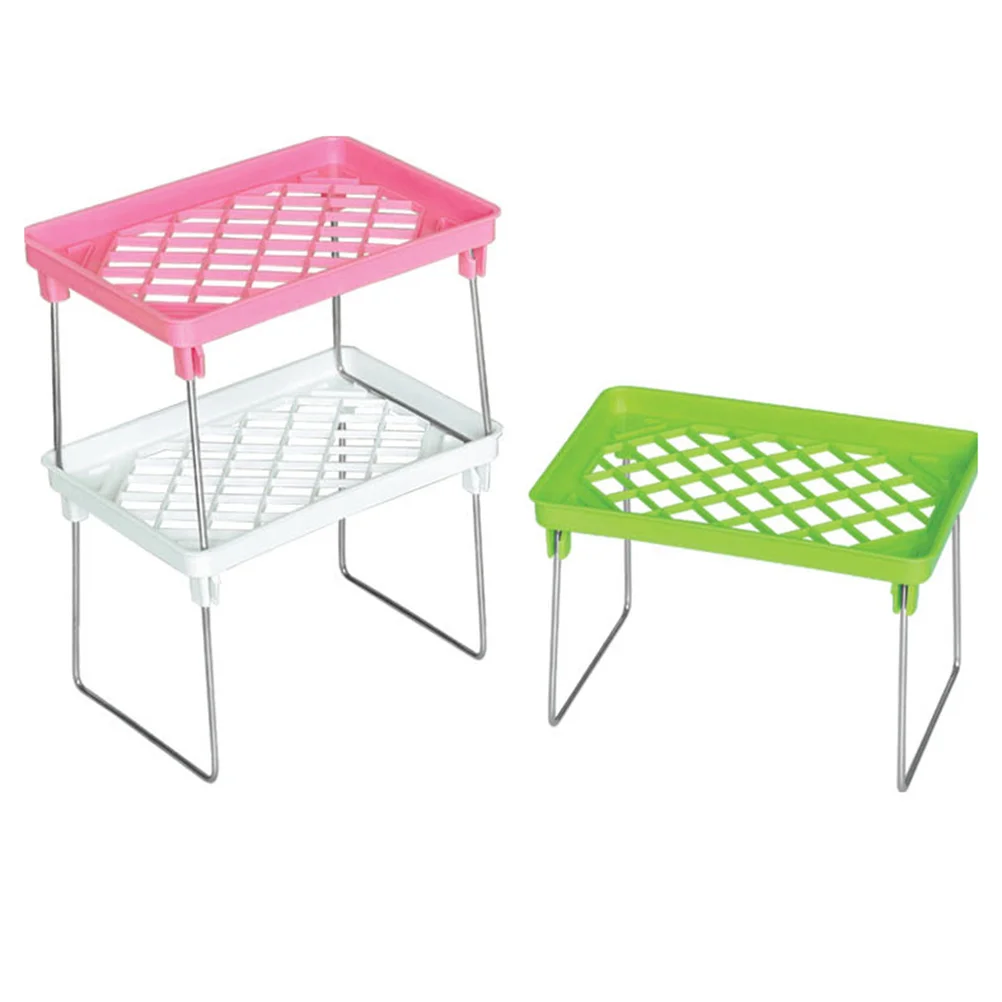 

3pcs Storage Racks Practical Multifunctional Household Shelfs Tableware Holders for Balcony