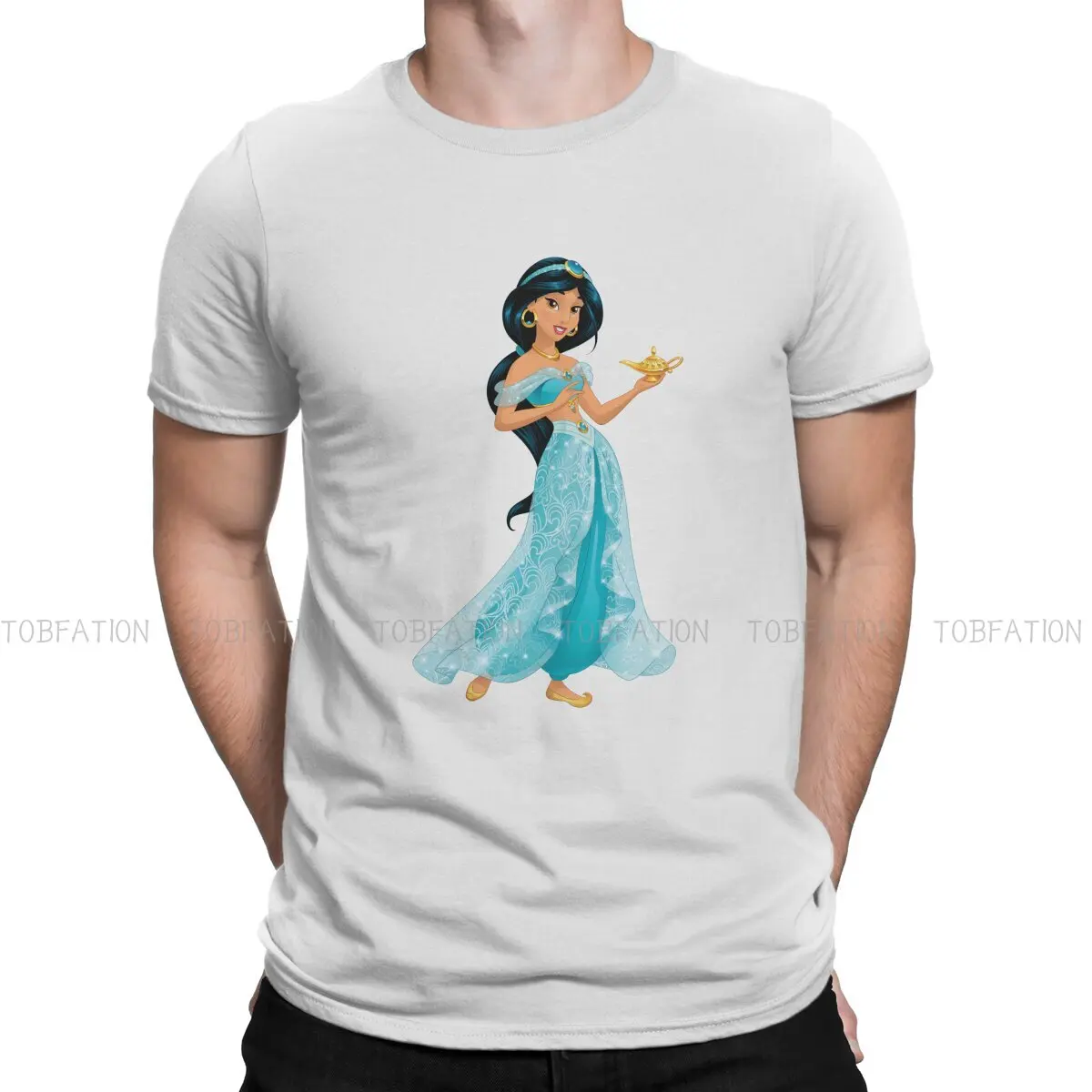 

Princess Jasmine TShirt For Men Disney Aladdin Movie Camisetas Novelty T Shirt Comfortable Printed Fluffy
