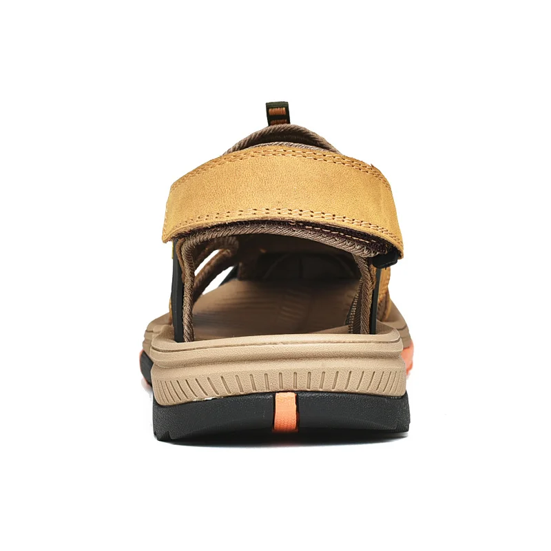 2023 New Arrivals Men Outdoor Sneakers Sandal Summer Khaki Men's Leather Sandal Comfortable Men Beach Sandal Sandalias Hombre