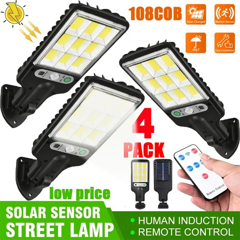 

Solar Street Lights Outdoor Solar Lamp With 3 Light Mode Waterproof Motion Sensor Security Lighting for Garden Patio Path Yard