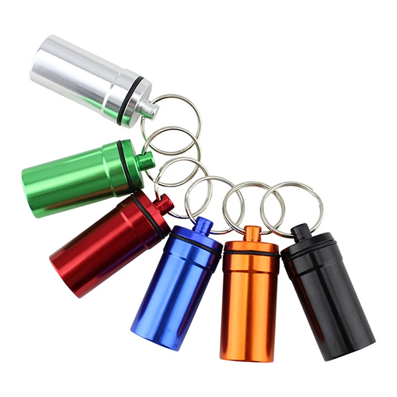 

Water-proof Pill Case Box Stash Jar Aluminium Bottle Snuff Snorter with Telescopic Spoon Sealing Keychain Smoking Accessories