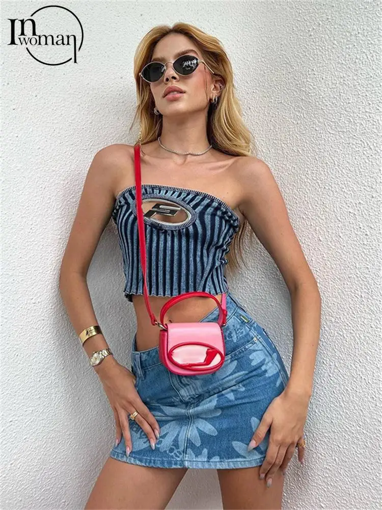 

Женский ажурный корсет в полоску, без бретелек, с принтом