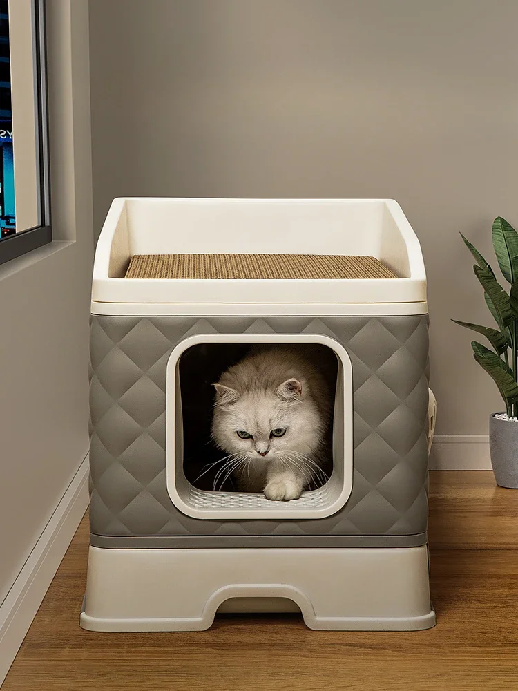 Полностью закрытая раковина для кошачьего туалета с выдвижным ящиком