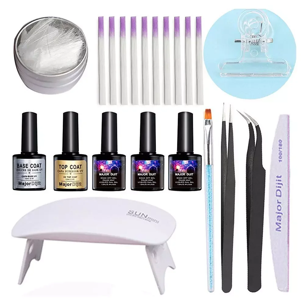 

NEW2023 Professional Fiberglass Nail Kit Fiber Nails Extension For Nail Building Extension Acrylic Tips Manicure Salon Tool Set