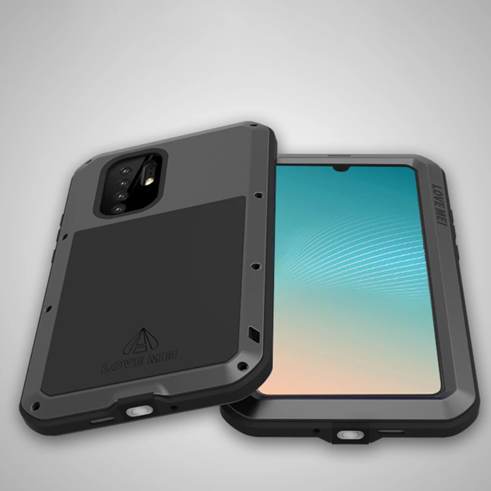 LOVE MEI Case For Huawei P30 Pro Metal Armor Cover P40 Lite P 30 Military Grade Shockproof Silicone Funda Built-in Protector