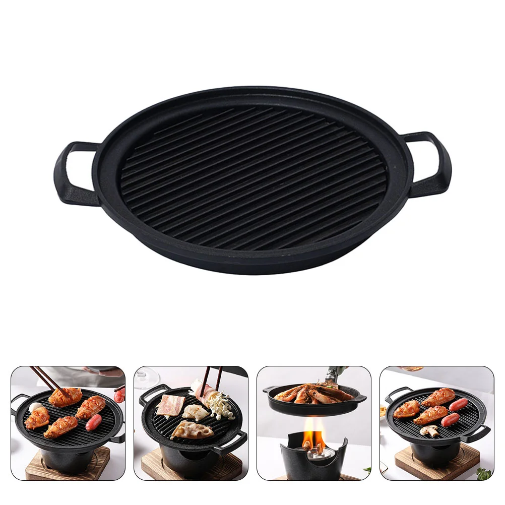 

Grill Pan Steak Barbecue Rack Iron Cooking Cast Roasting Meat Grilled Nonstick Plate Bbq Korean Master Holder Stovetop Stove