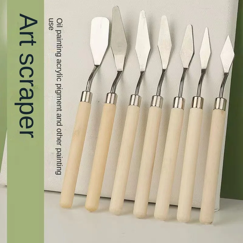 

7Pcs/Set Stainless Steel Oil Painting Knives Stick Scraper Artist Craft Mixing Spatula Palette Knife School Drawing Art Supplies