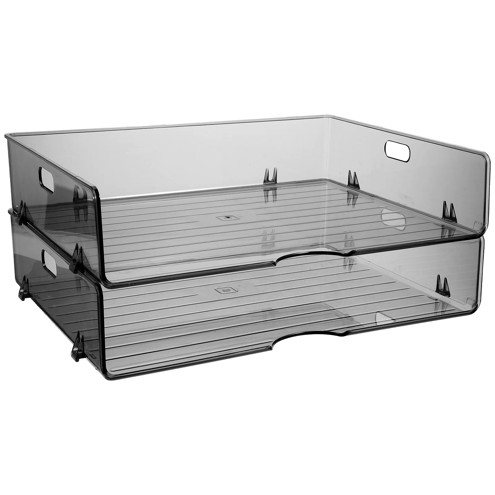 

File Paper Organizer Tray Acrylic Desk Stackable Storage Desktop Box A4 Drawers Letter Document Holder Office Clear Size Case