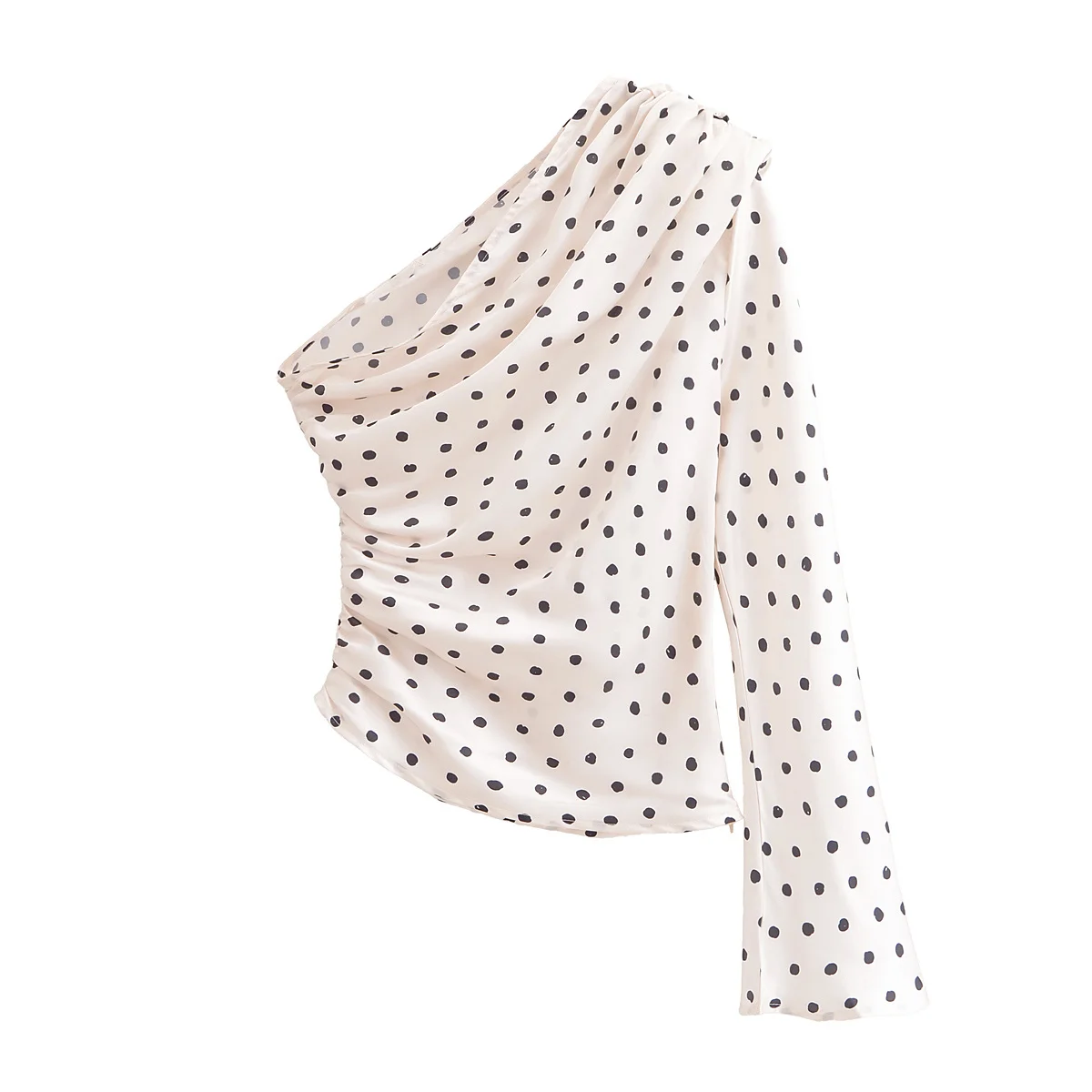 PB &amp ZA женские 2024 зимние новые модные асимметричные топы с подплечниками