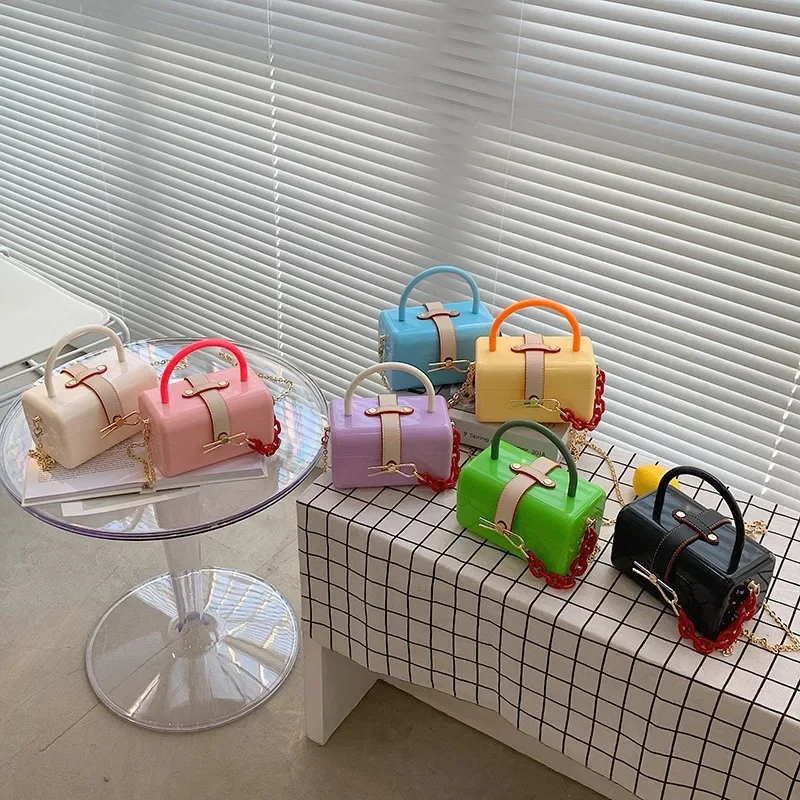 Модные ручные диагональные сумки через плечо для женщин косметичка желейная