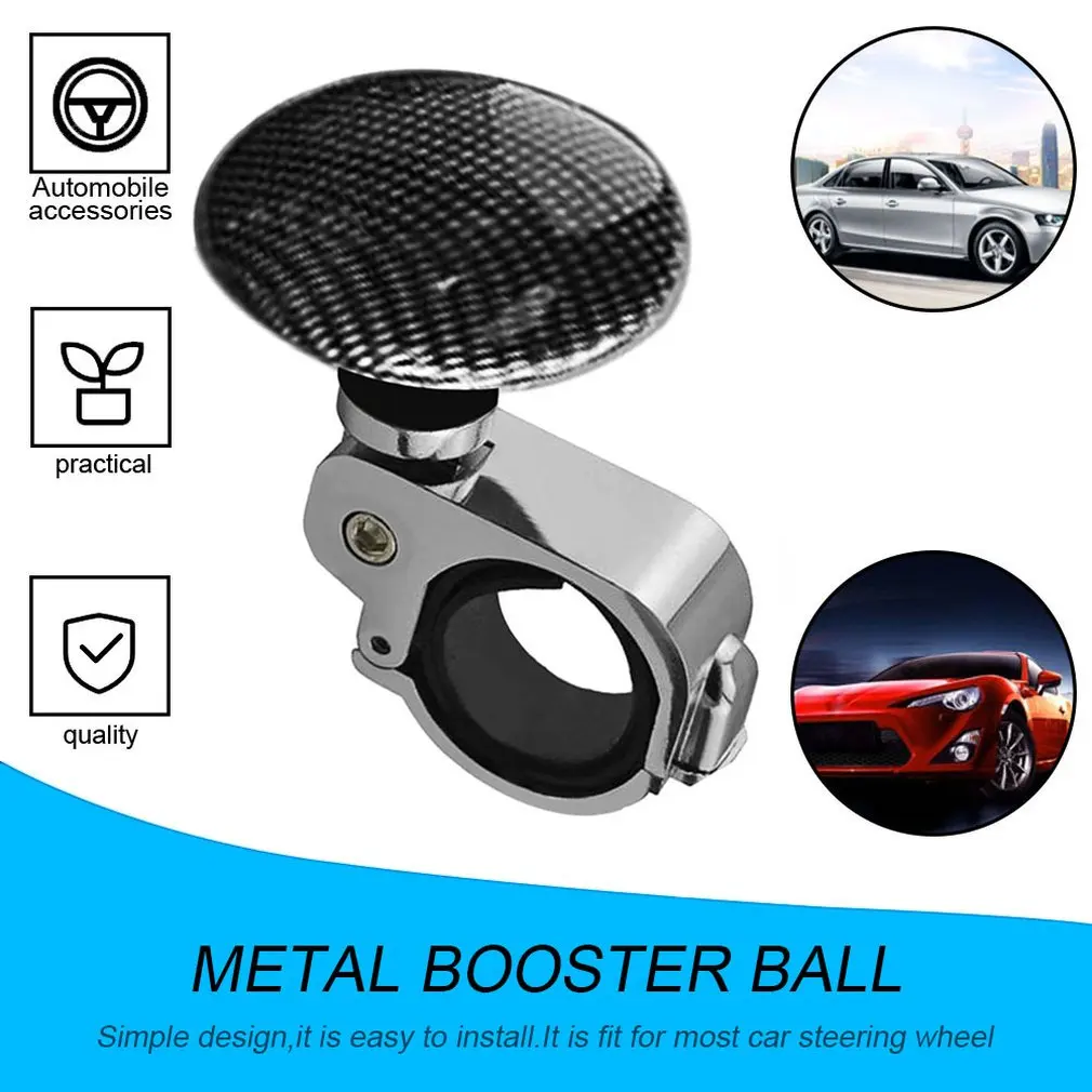 

Black Auto Styling Platinum Power Handle Steering Wheel Metal Assisted Ball Booster Spin Knob Clamp Fit For Universal Cars