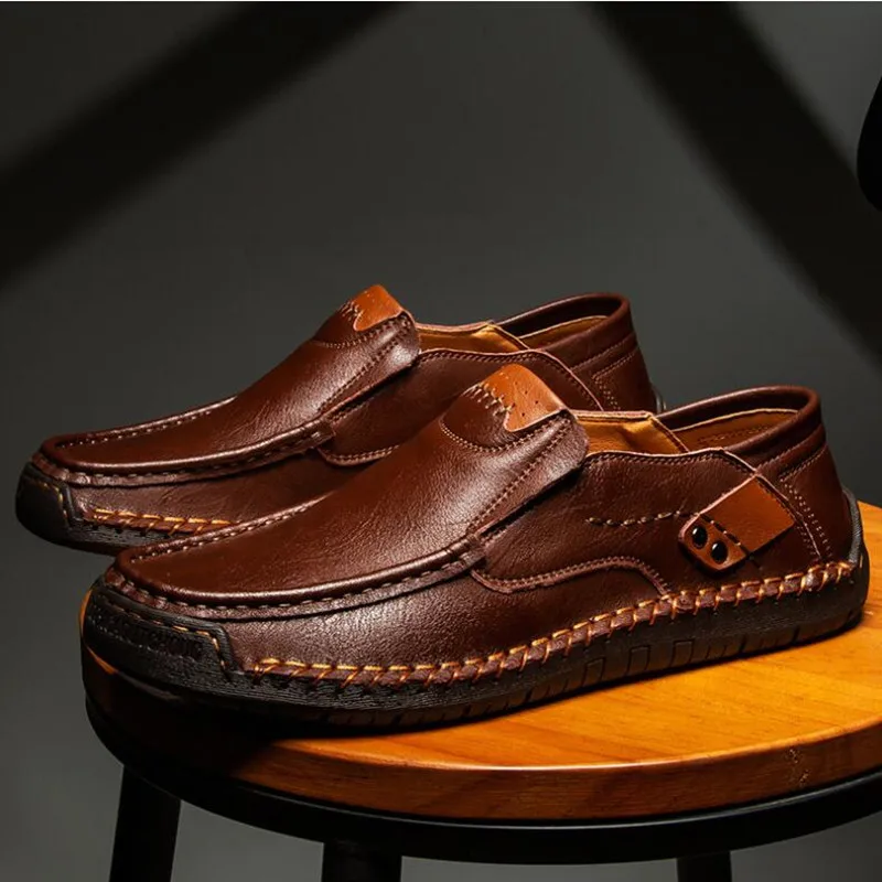 

Туфли мужские кожаные супер мягкие и легкие, Повседневная Удобная деловая обувь для вождения, большие размеры EU46