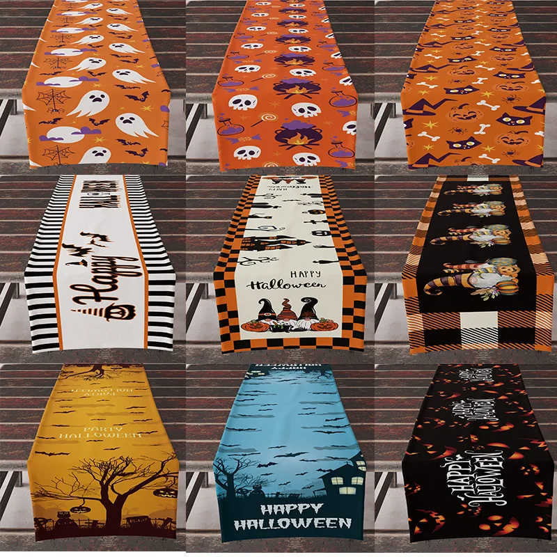 

183*33cm Halloween Table Runner Horror Ghost Festival Party Decor Happy Halloween Day Decor For Home Night Dinner Party 2022