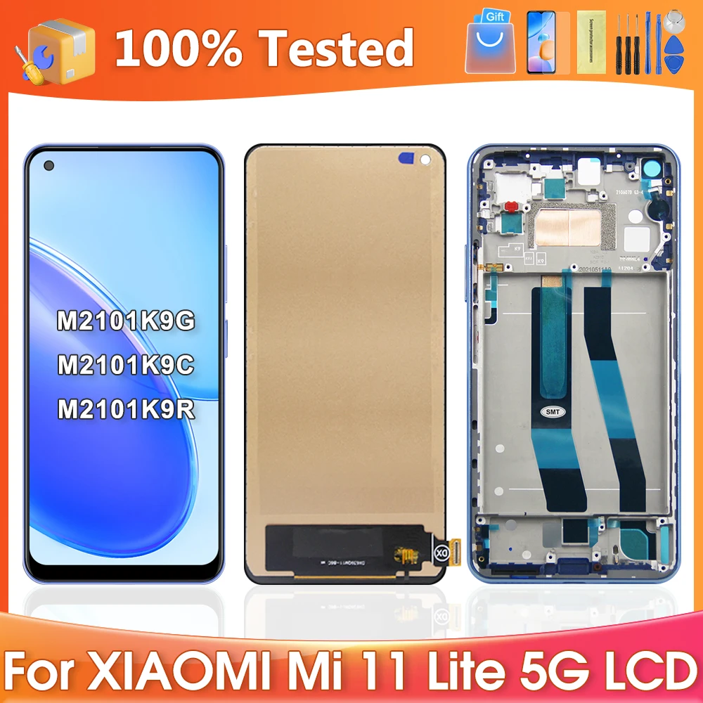 100% тест для Xiaomi Mi 11 Lite 5G M2101K9G M2101K9C M2101K9R ЖК-дисплей  сенсорный экран дигитайзер в сборе запасные части | AliExpress