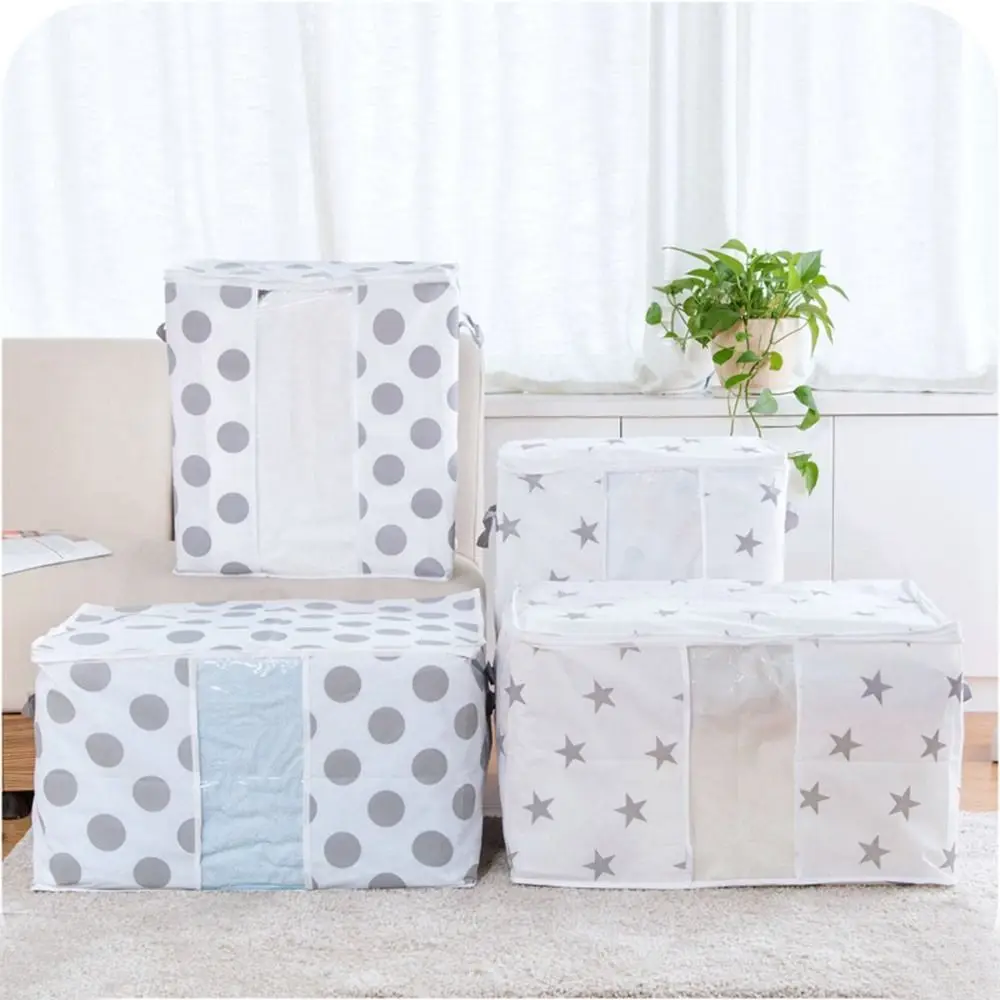 

Non-Woven Quilt Storage Bag Clear Window Dustproof Blanket Sorting Bags Moisture Large Capacity Clothes Organizer Clothes