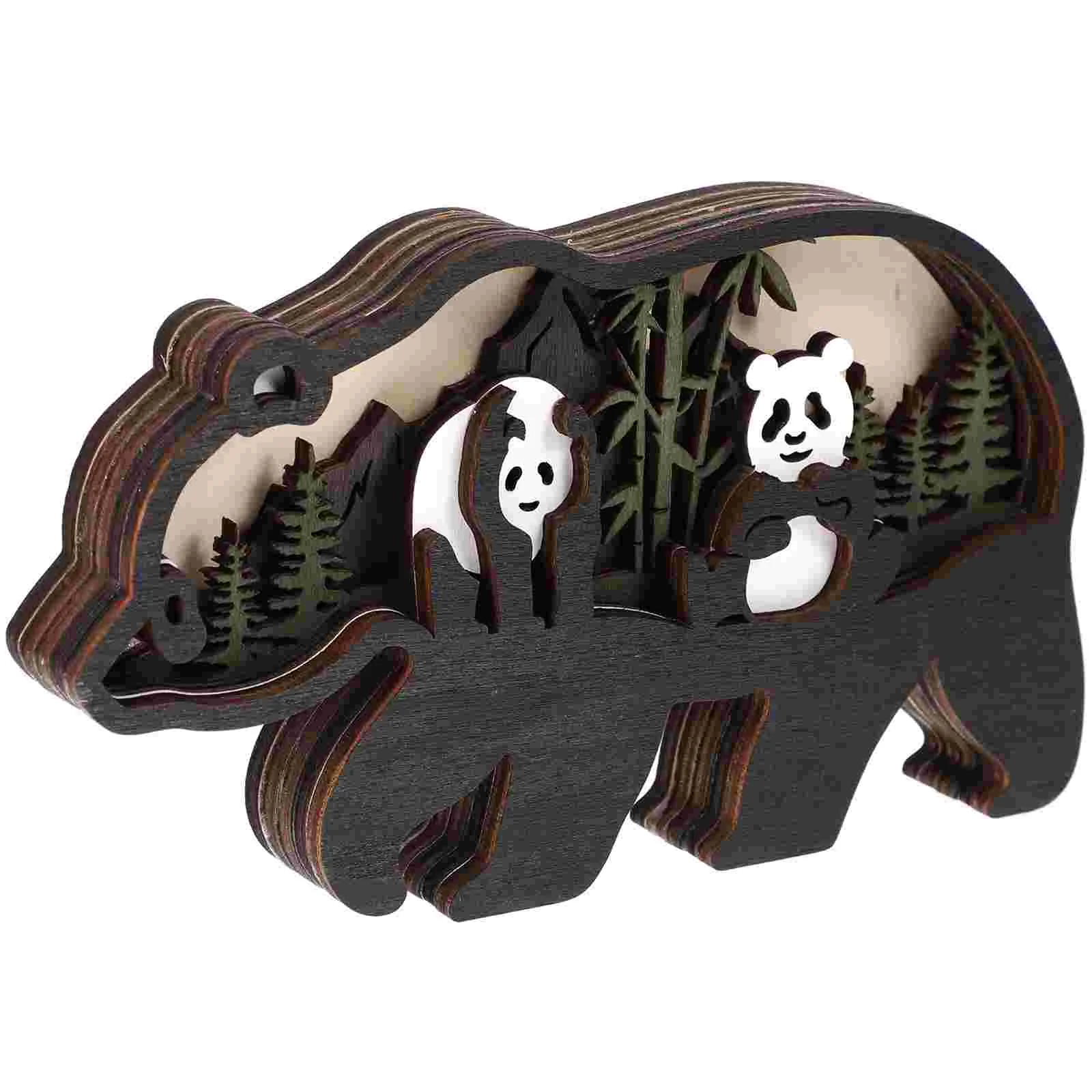 

Craft Wooden Simulated Animal Desktop Ornament Creative Household Decor