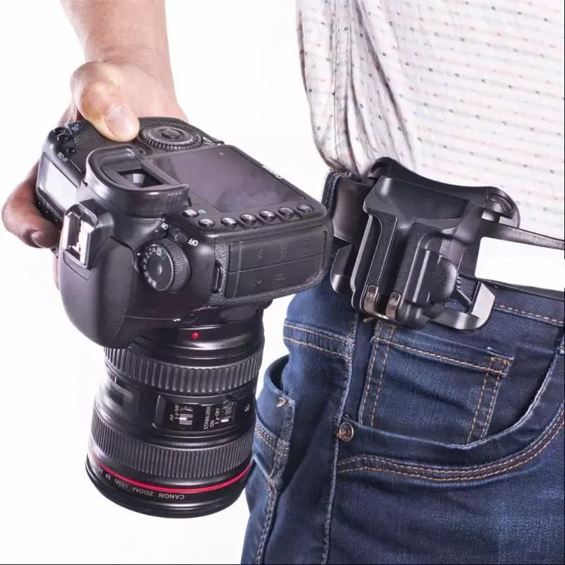

2022New Holster Hanger Quick Release Mount Buckle Strap Waist Belt Buckle Button Mount Clip For Sony Canon Nikon DSLR Camera