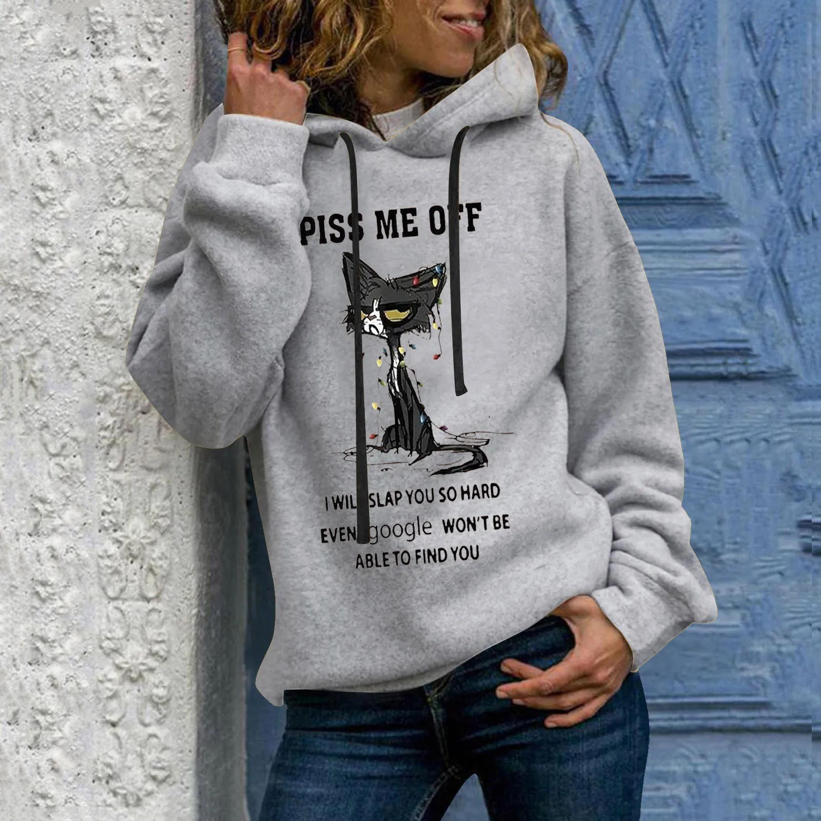 

Women Hoodies Funny Cat Sweatshirt Casual Long Sleeve Hooded Top Korean Style Harajuku Sweatshirts Autumn Winter Mujer Pullover