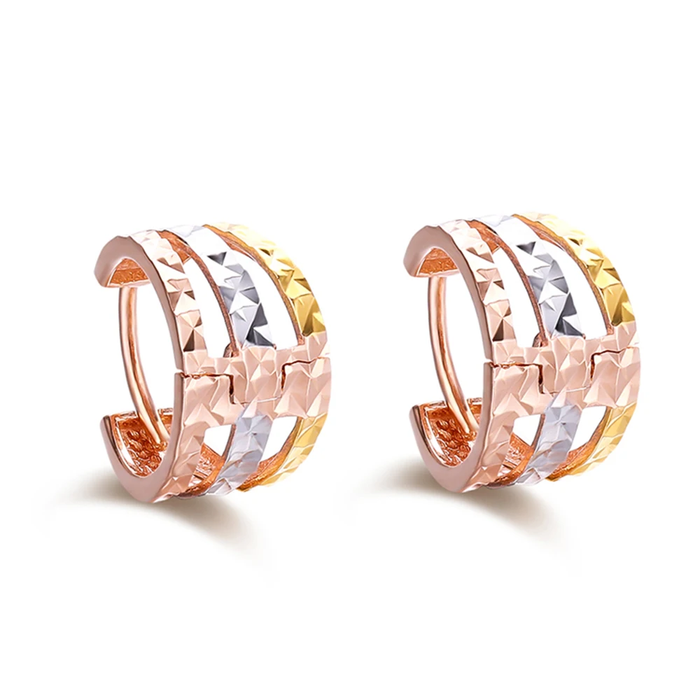 

Au750 Реальные 18K многоцветные золотые серьги счастливые полные звезды серьги-кольца для женщин подарок