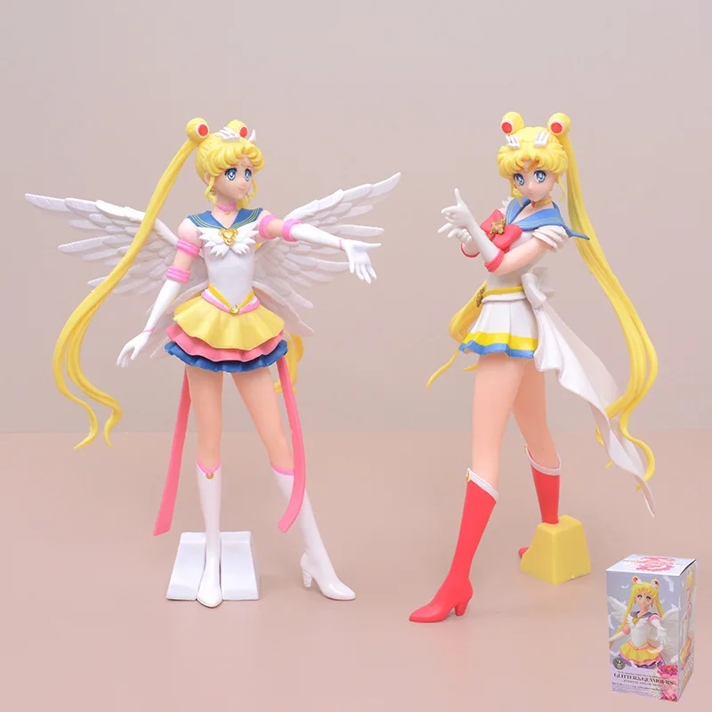 

Sailor Moon Luna Anime Figure Angel Wings Bows Action Figure Decorate Children Figurine Toys Model Dolls Gift Collection