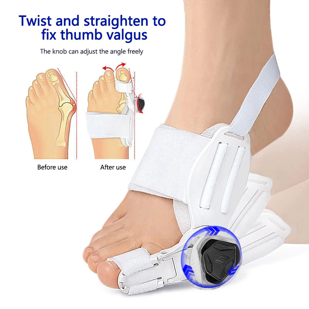 

Hallux Valgus Corrector Adjustable Knob Bunion Corrector Reusable Toe Corrector with Toe Separator for Bunion Relief Foot Care
