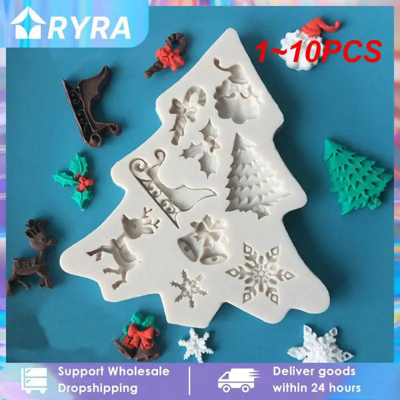 Рождественская силиконовая искусственная форма для выпечки 1 ~ 10 шт. домашняя