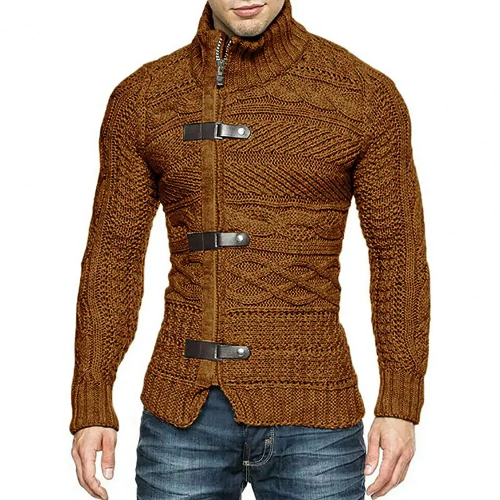 Turtleneck Pullovers Sweater Men's Sweaters Stretchy Stylish Acrylic Fiber Loose Sweater Coat Causal-Solid Color Slim Fit