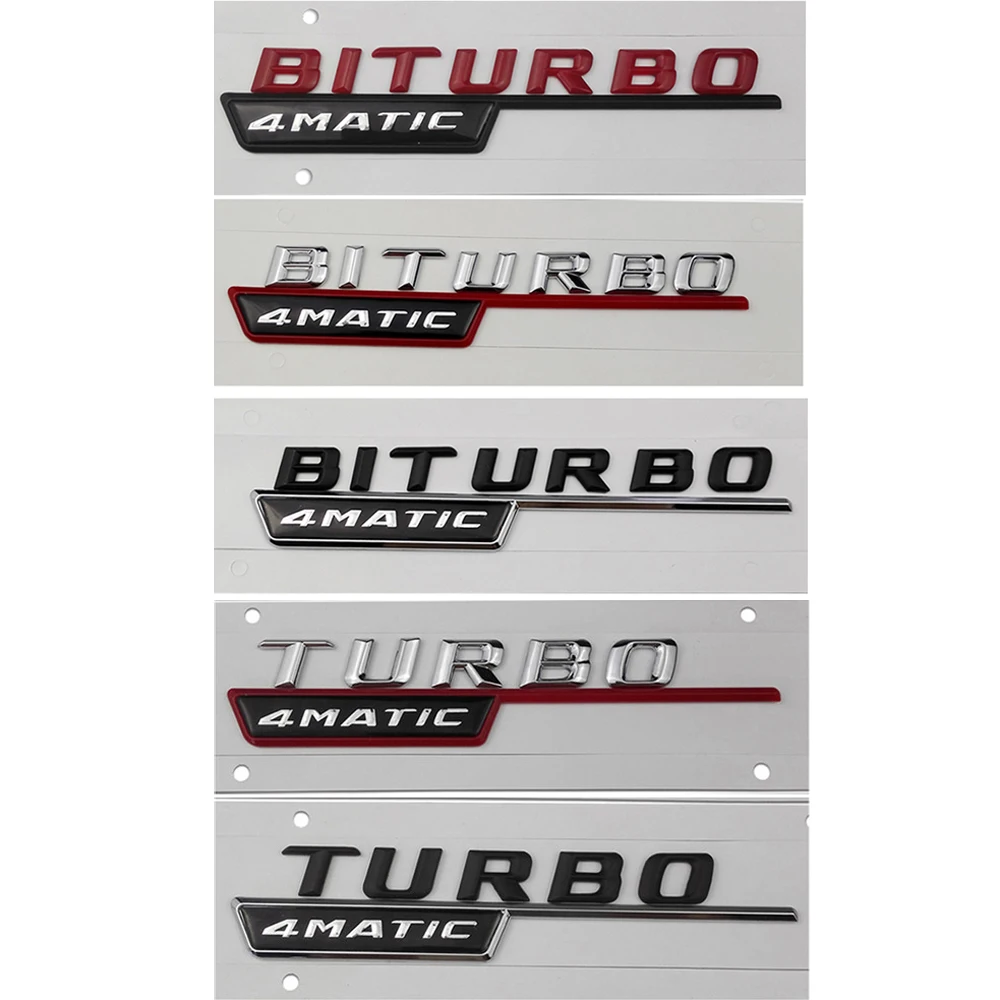 

for BITURBO 4Matic Turbo Sticker for Mercedes AMG Benz W211 W212 W213 W203 W204 W205 Class A ML CLA GLA Tail Emblem Car Styling