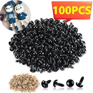 Imported 100/50PCS 5-20mm Black Plastic Safety Eyes For Toys Amigurumi Diy Kit Crafts TeddyBear Toy Eye For D