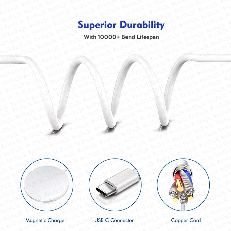 Фото Оригинальное Беспроводное зарядное устройство Apple Magsafe для iPhone 16 15 14 13 12 11 Pro Max X XS XR 8 Plus, кабель с молнией для быстрой зарядки типа C №5